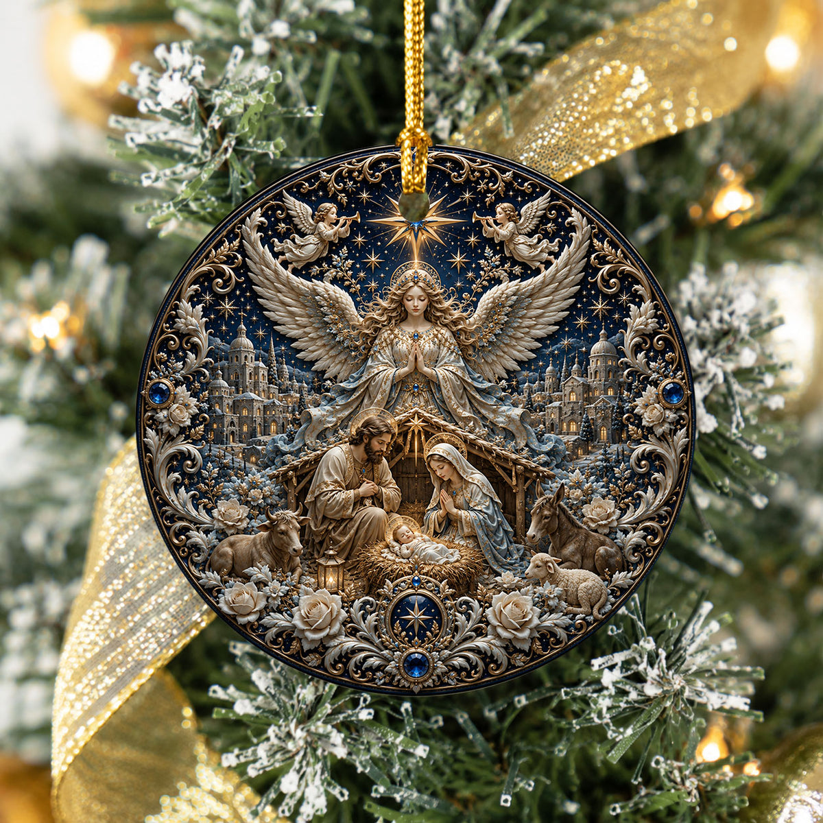 Nativity Scene Christmas Ornament 2026, Holy Family Ornament, Christian Christmas Decor, Religious Tree Ornament