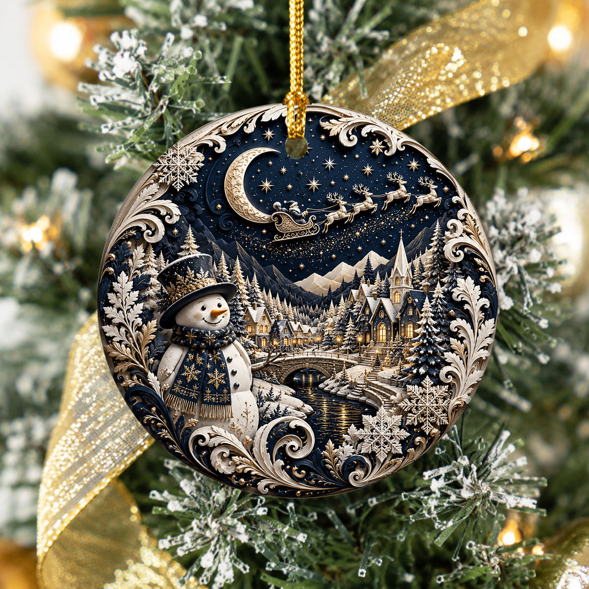 2026 Blue Christmas Ornament, Snowman Winter Ornament, Christmas Tree Decoration, Holiday Keepsake
