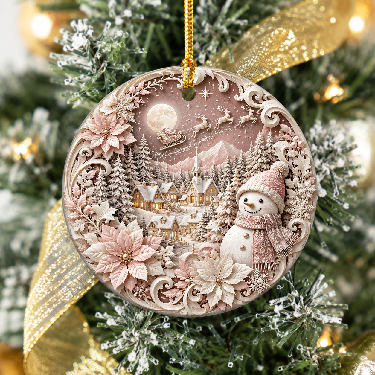 Snowman Christmas Ornament 2026, Cute Snowman Ceramic Ornament, Winter Holiday Tree Decoration, Christmas Keepsake Gift