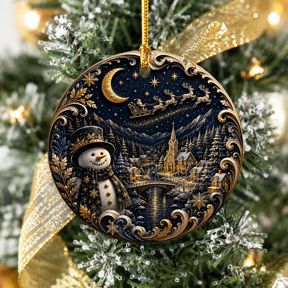 Snowman Christmas Ornament 2026, Cute Snowman Ceramic Ornament, Winter Holiday Tree Decoration