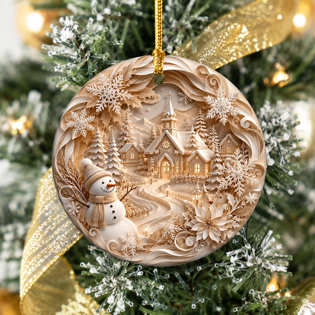 2026 Snowman Christmas Ornament, Ceramic Christmas Tree Ornament, Winter Holiday Decoration, Christmas Gift Keepsake