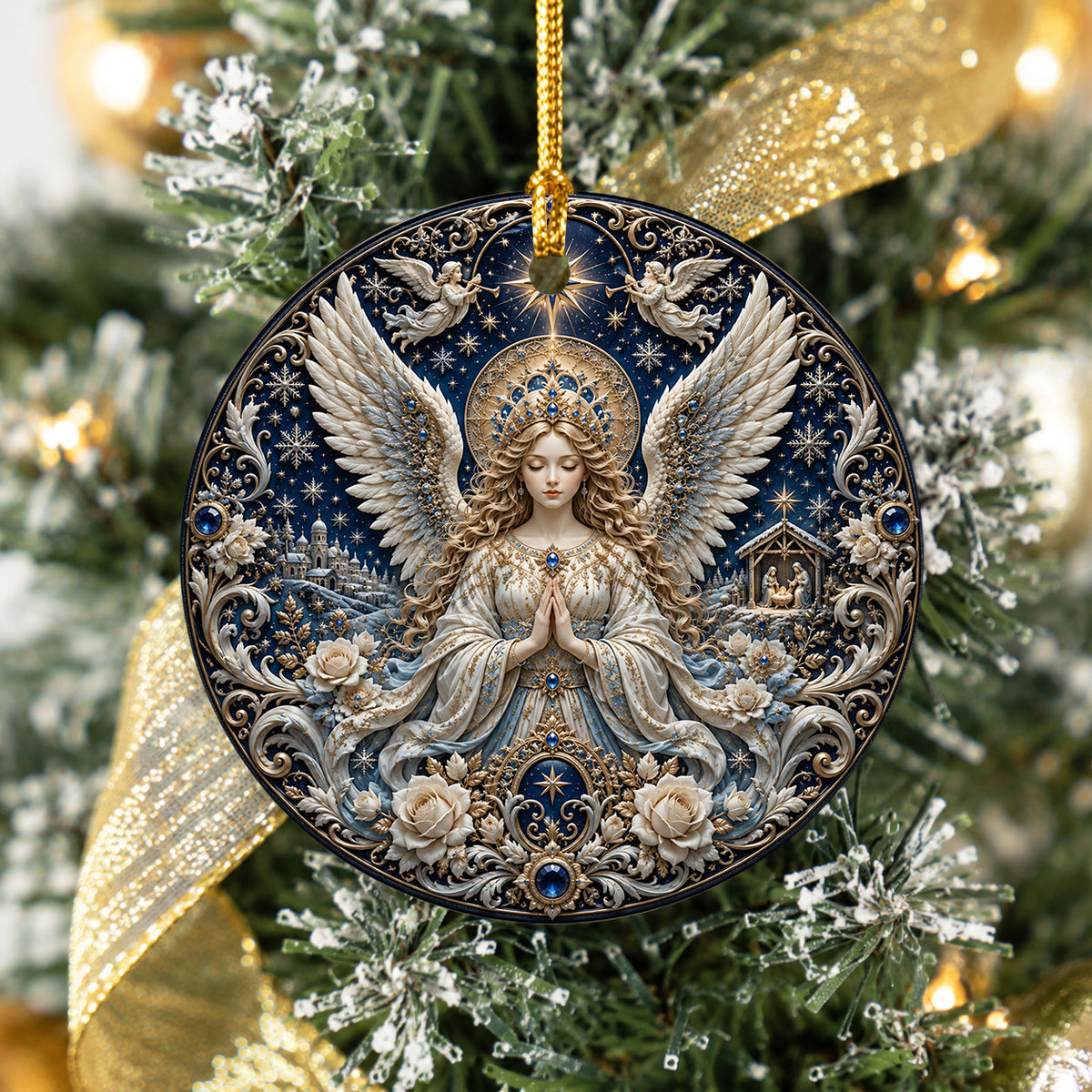 Guardian Angel Christmas Ornament 2026, Religious Ceramic Tree Ornament, Christmas Keepsake