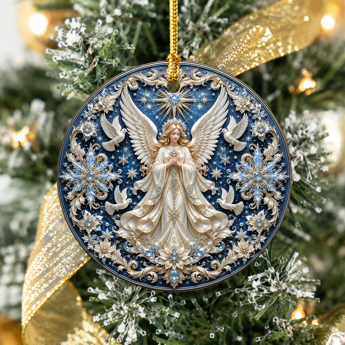 Guardian Angel Christmas Ornament 2026, Religious Tree Ornament, Ceramic Christmas Decoration, Holiday Keepsake