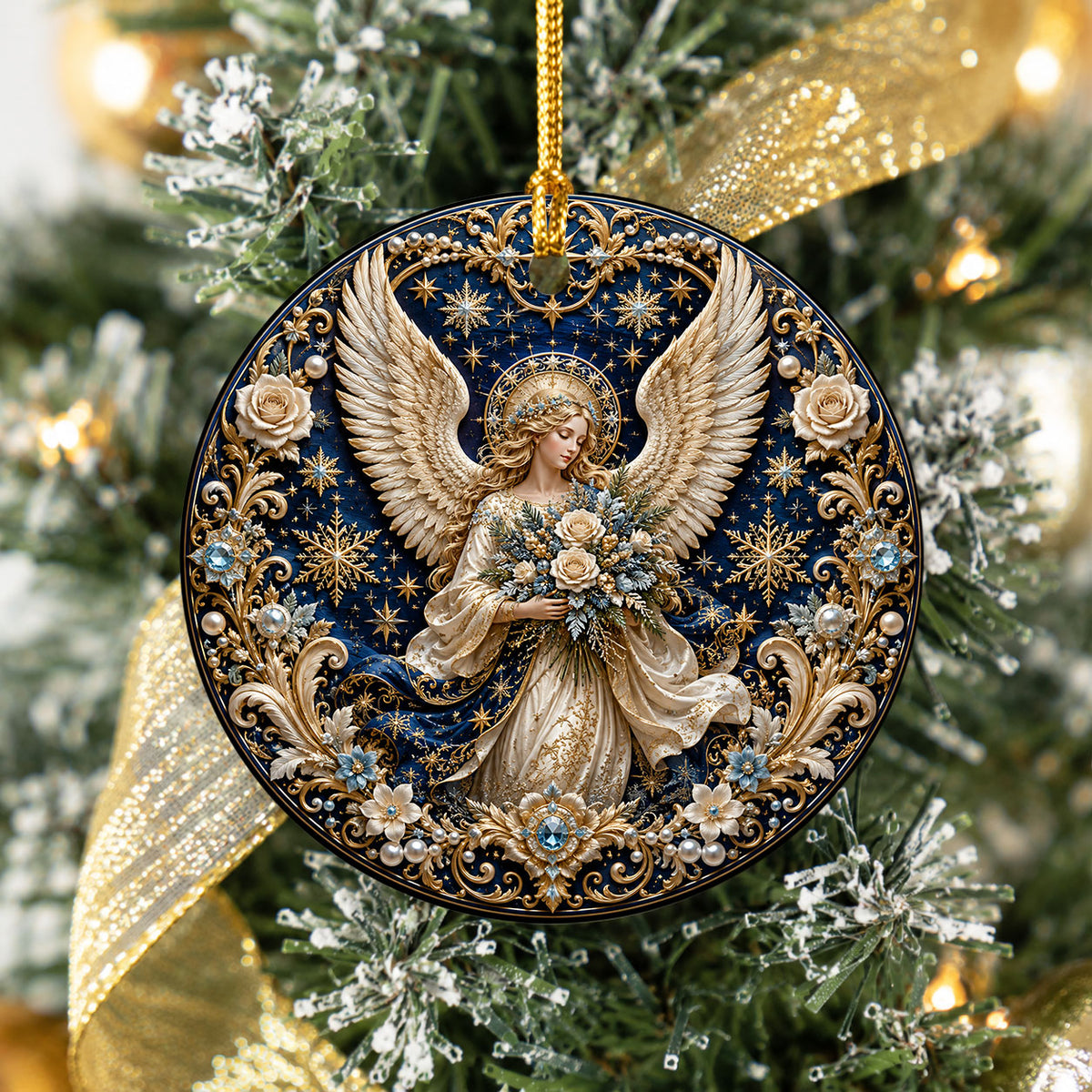 Christmas Angel Ornament 2026, Religious Guardian Angel Ceramic Tree Ornament, Holiday Decoration, Christian Christmas Keepsake Gift