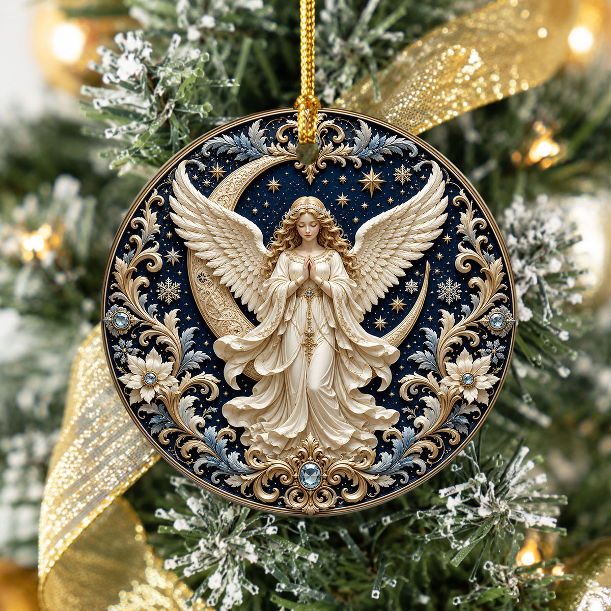 Angel Christmas Ornament 2026, Guardian Angel Christmas Tree Ornament, Ceramic Holiday Ornament