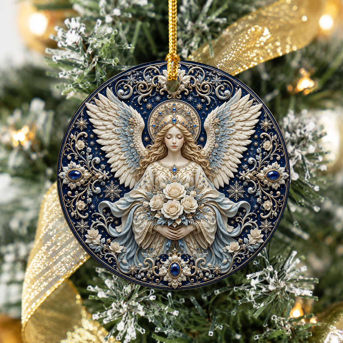 Guardian Angel Christmas Ornament 2026, Religious Ceramic Tree Ornament, Christmas Keepsake, Holiday Decoration
