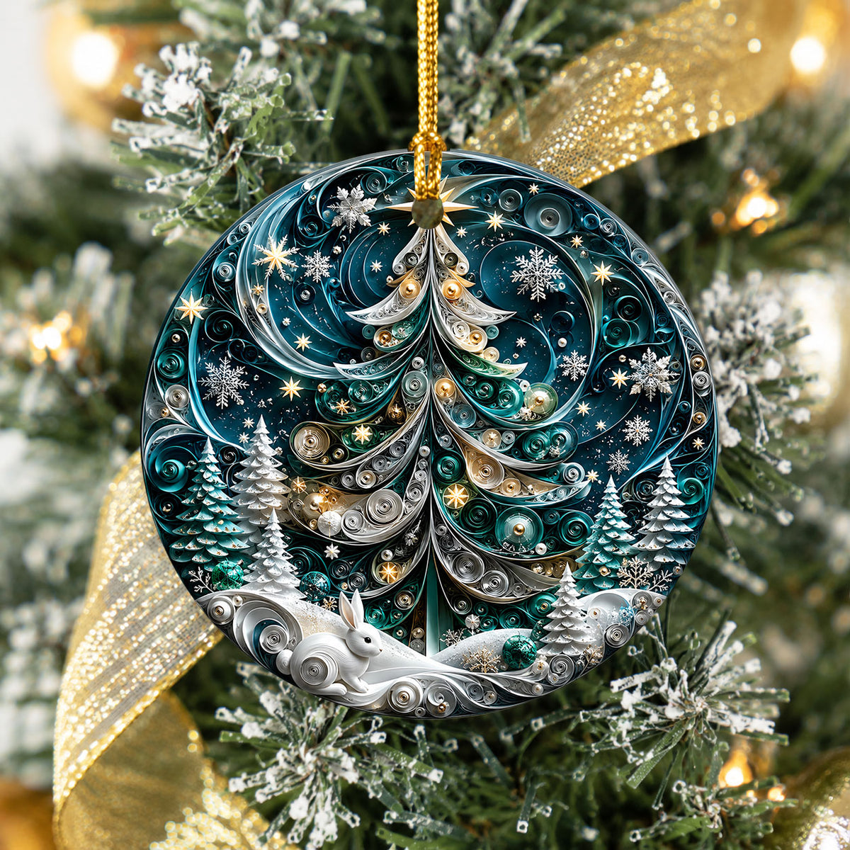 Blue Christmas Tree Ornament 2026, Christmas Ornament, Winter Tree Decor, Holiday Keepsake Gift, Xmas Tree Decoration