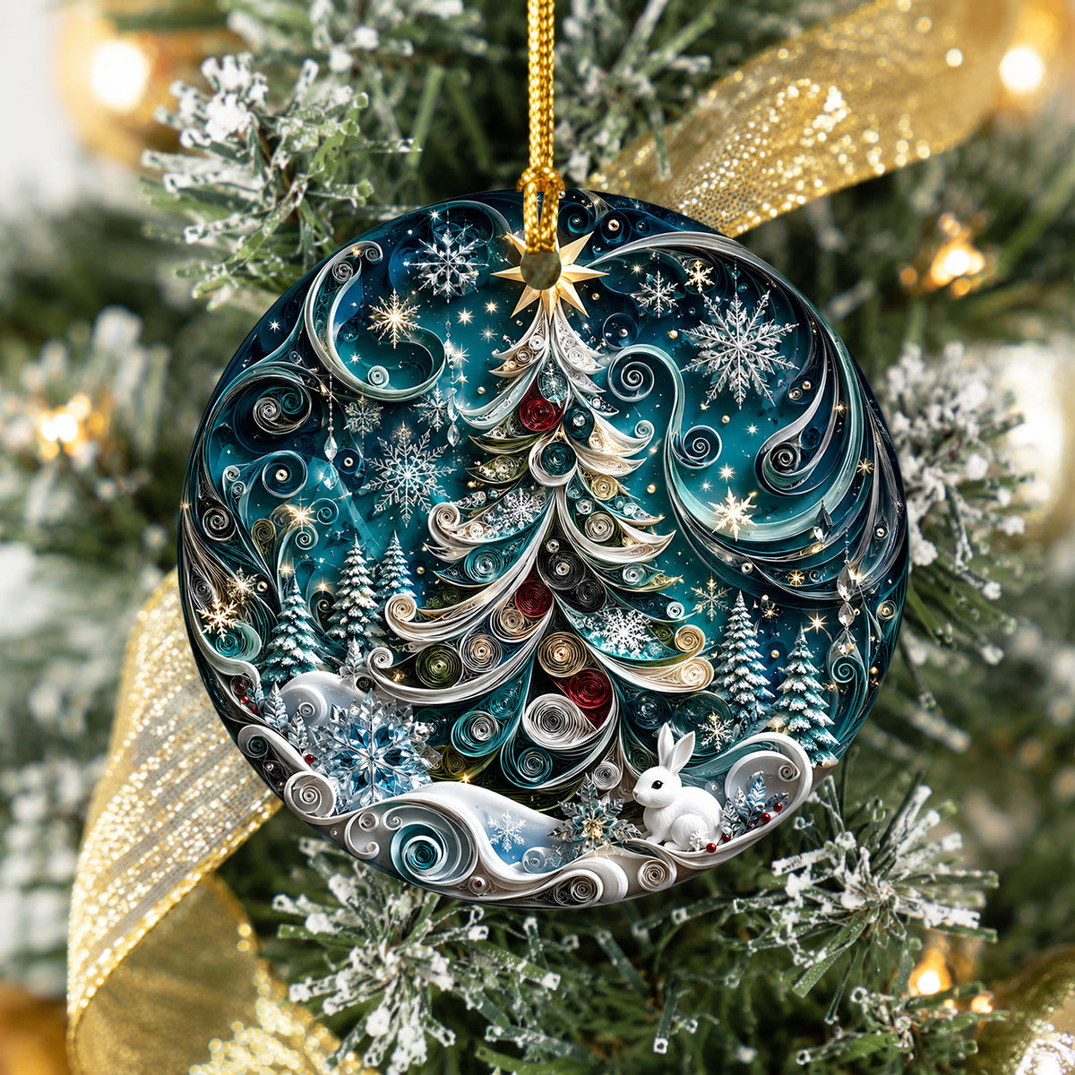 Christmas Tree Ornament 2026, Blue Winter Ornament, Holiday Christmas Decor, Xmas Tree Decoration