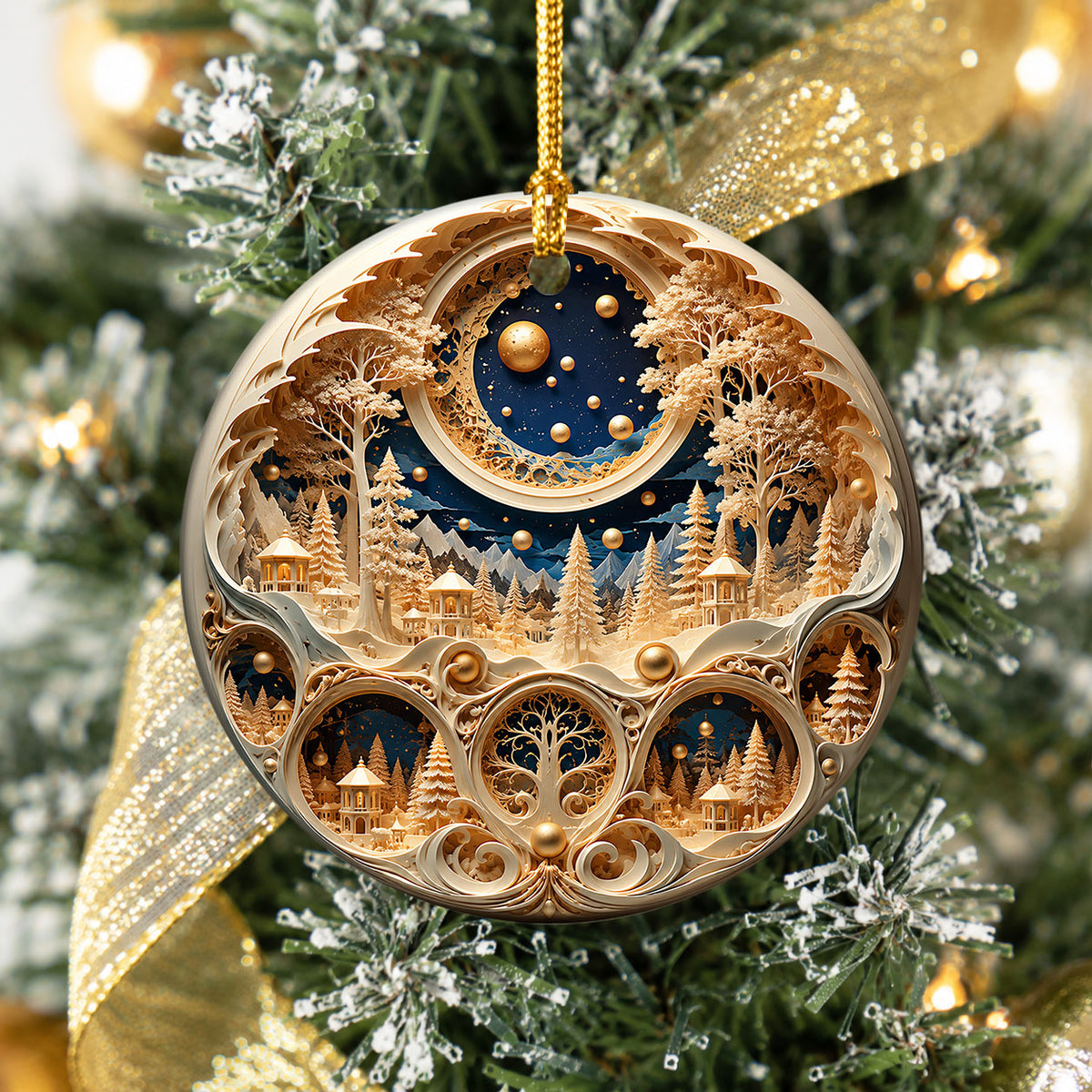 Christmas Ornament 2026, Snowy Village Scene, Winter Christmas Village Decor, Holiday Tree Ornament, Christmas Keepsake Gift (Copy)