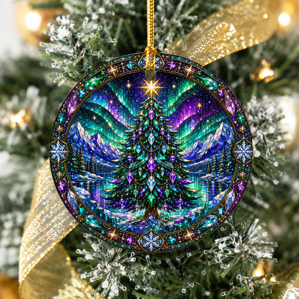 Christmas Tree Ornament 2026, Aurora Christmas Ornament, Winter Tree Decoration, Northern Lights Holiday Decor