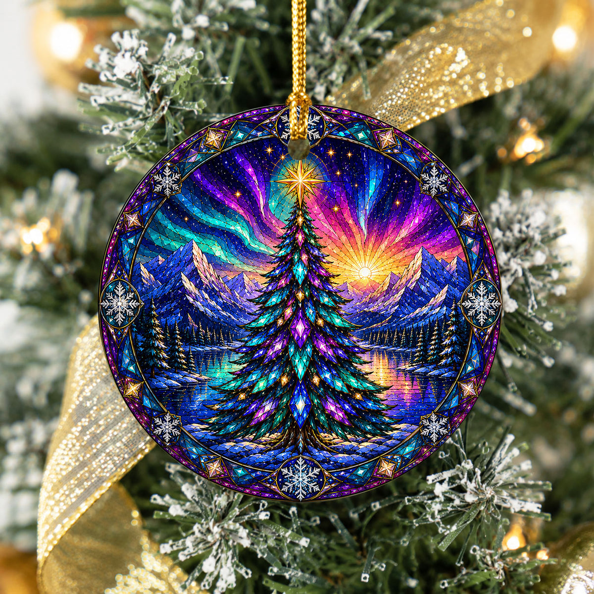 Aurora Christmas Tree Ornament 2026, Winter Landscape Ornament, Holiday Christmas Decor, Northern Lights Tree Decoration