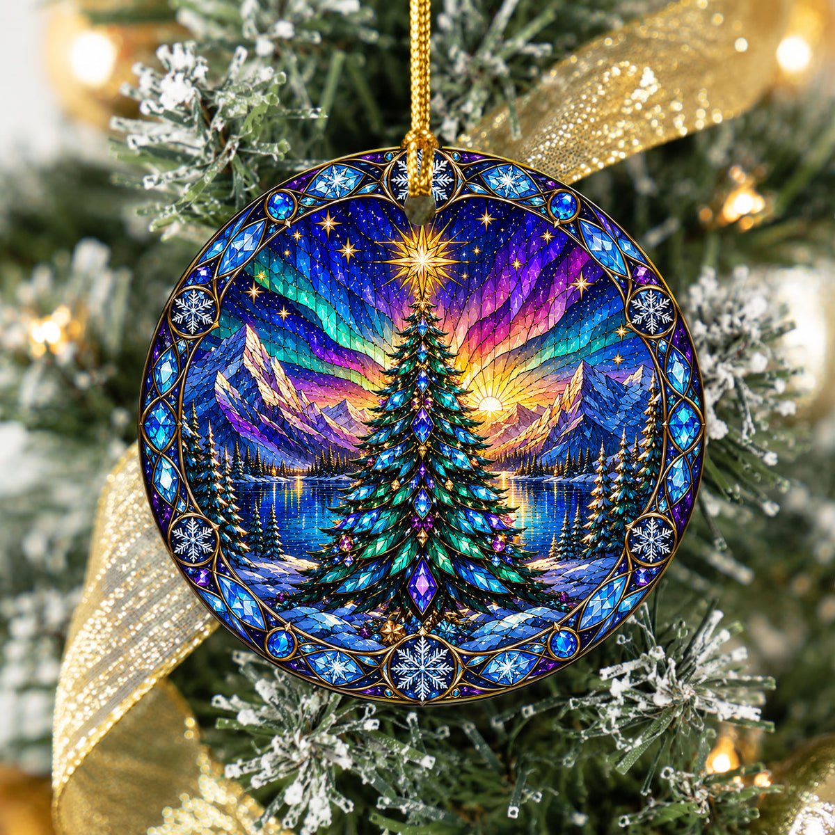Christmas Tree Ornament 2026, Aurora Christmas Ornament, Winter Tree Decoration, Northern Lights Holiday Decor