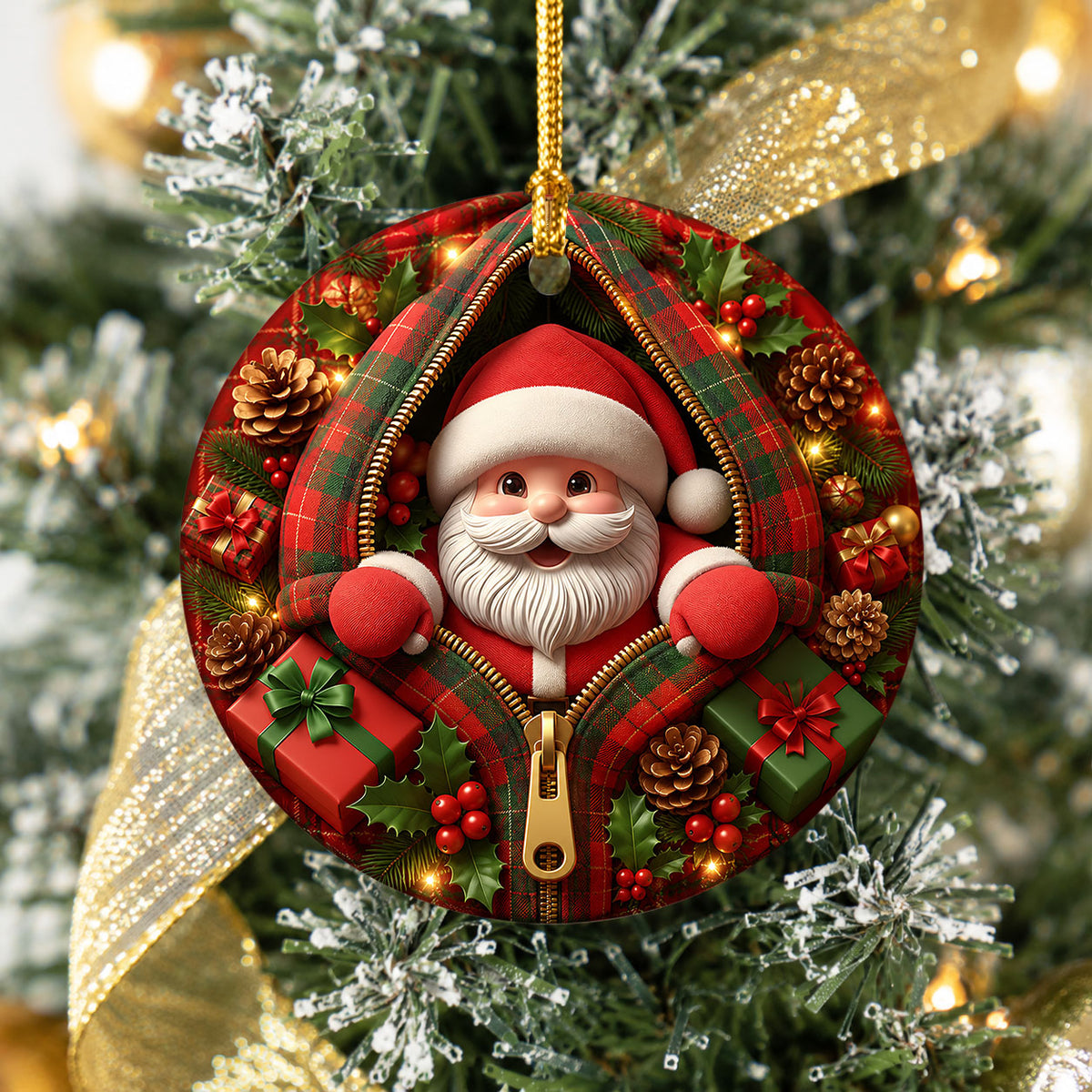 Cute Santa Ornament 2026, Christmas Santa Claus Ornament, Funny Santa Decor, Christmas Tree Ornament