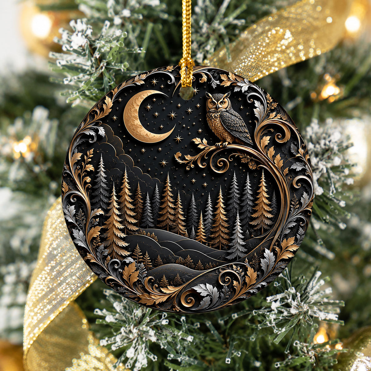 Christmas Ornament 2026, Owl Moon Ornament, Winter Christmas Tree Decoration, Holiday Keepsake, Christian Christmas Gift Idea