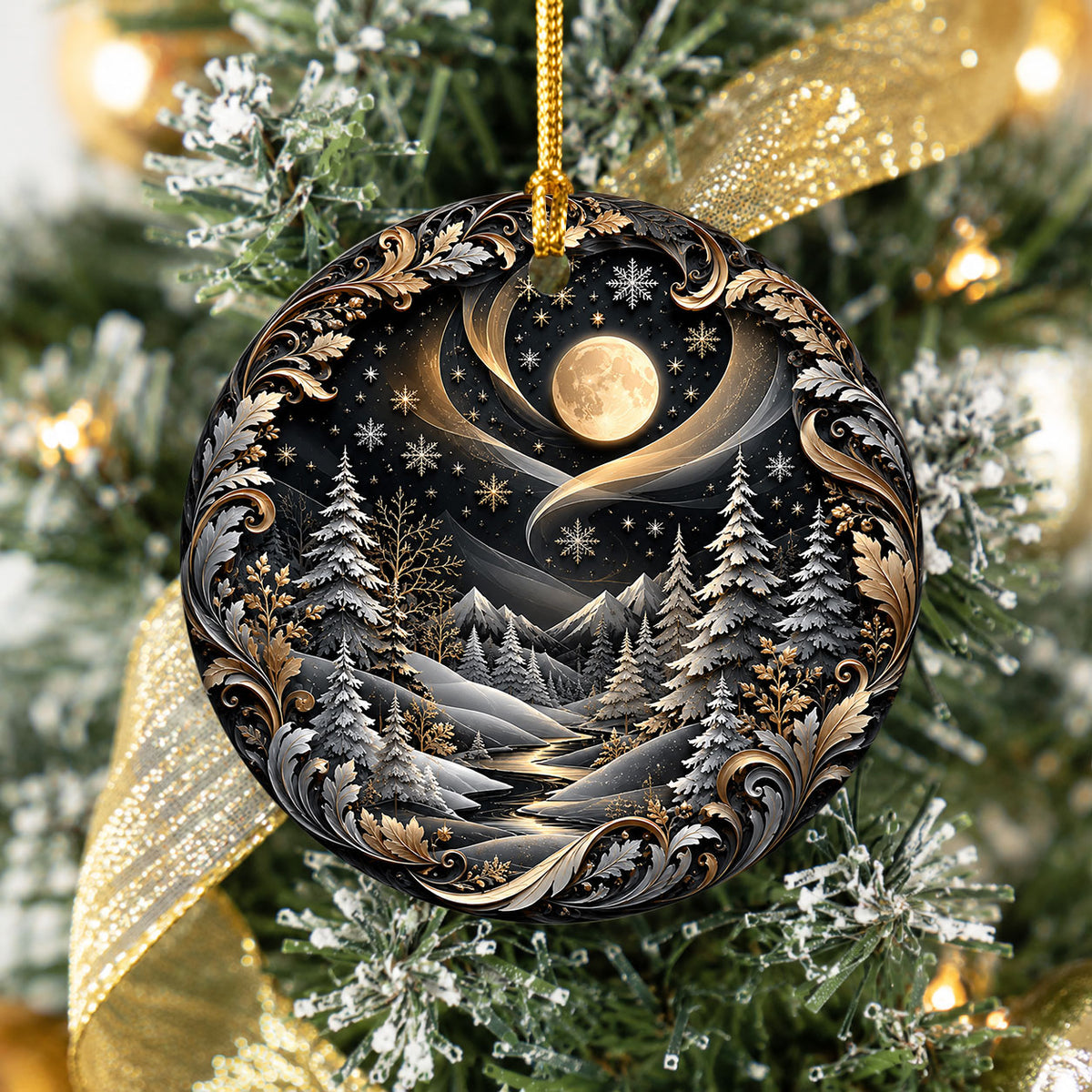 Winter Forest Christmas Ornament 2026, Shooting Star Holiday Ornament, Christian Christmas Tree Decor, Festive Keepsake Gift