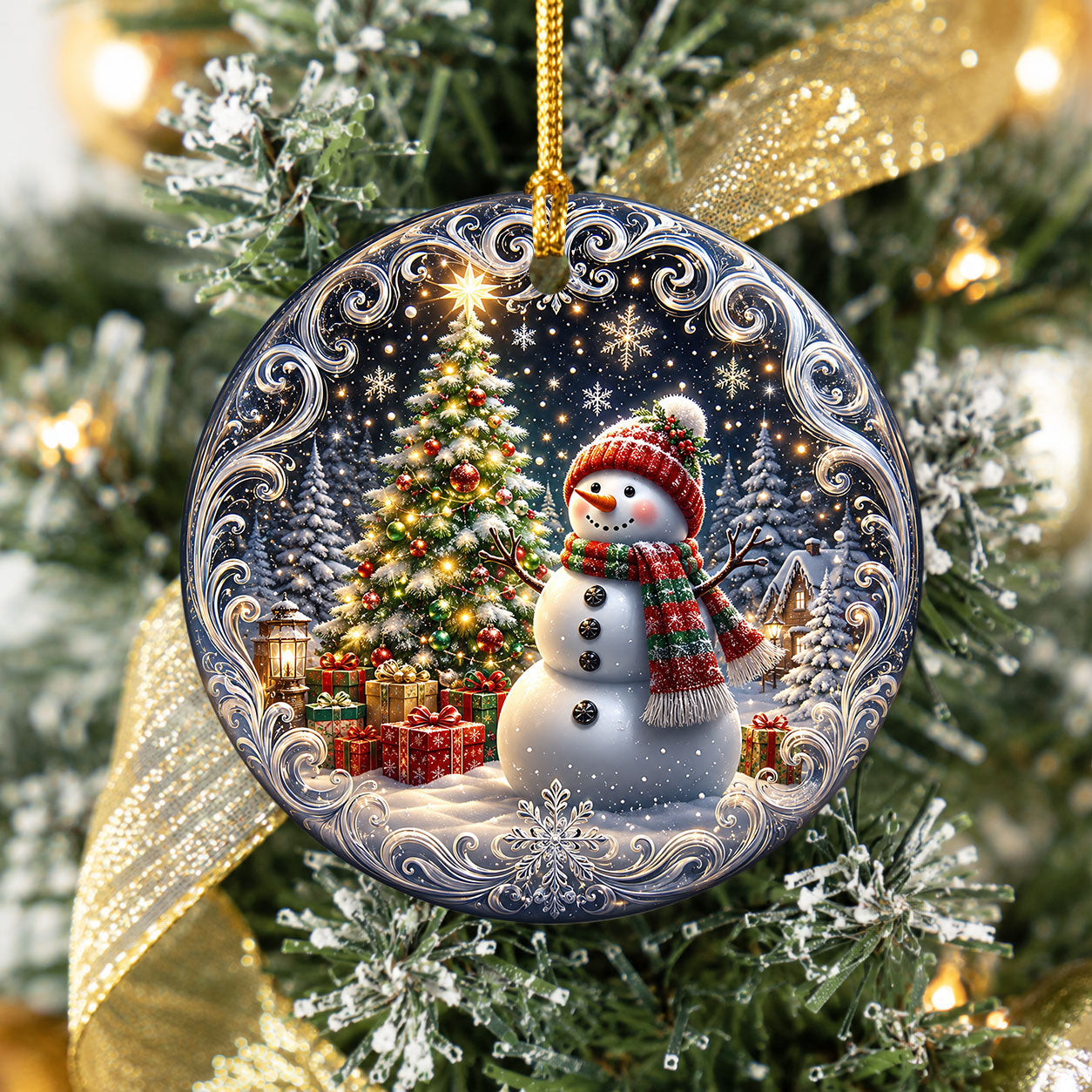 Blue Winter Christmas Ornament 2026, Snowman Tree Ornament, Holiday Keepsake Decoration, Christmas Gift