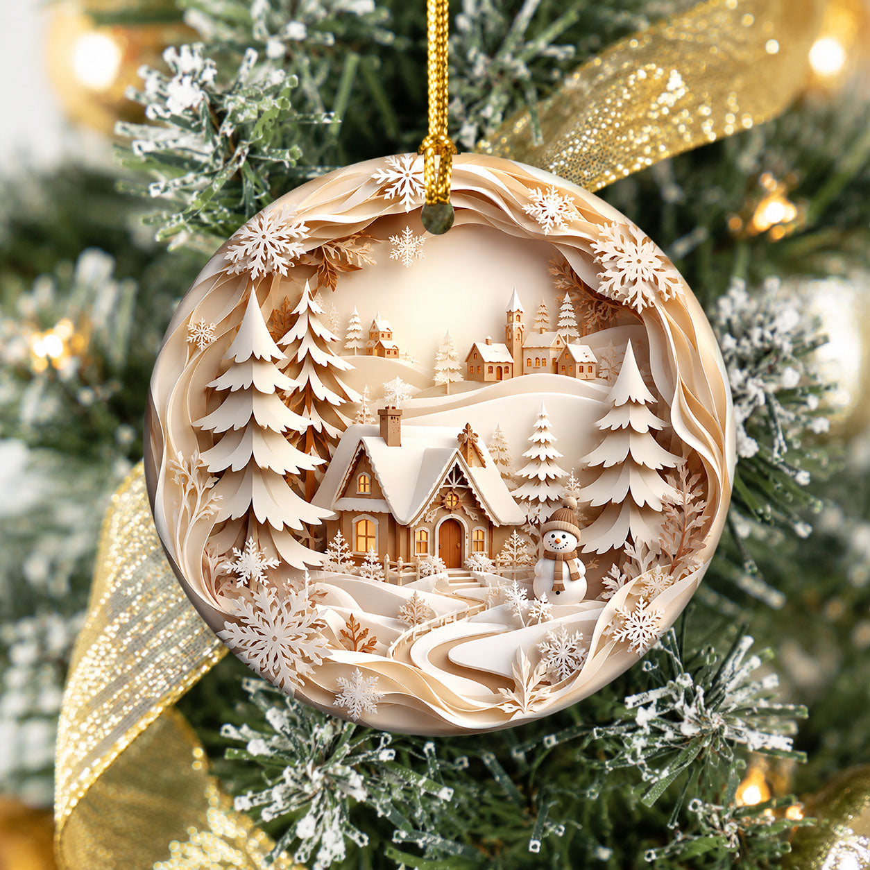 Snowman Holiday Ornament 2026, Winter Village Christmas Tree Ornament, Christmas Decoration