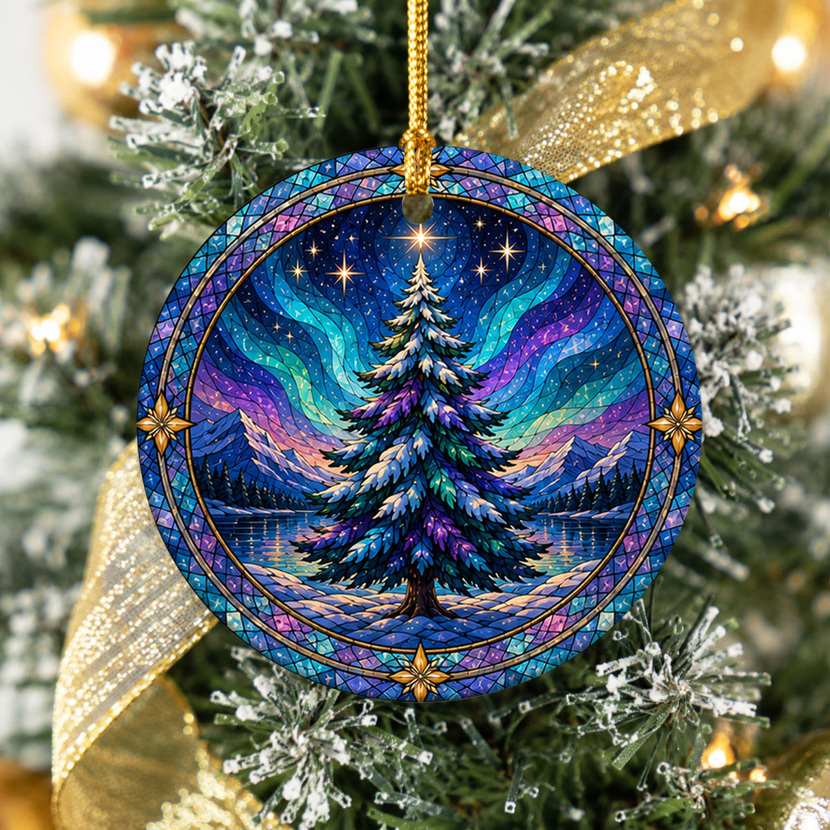Christmas Tree Ornament 2026, Aurora Christmas Ornament, Winter Tree Decoration, Northern Lights Holiday Decor