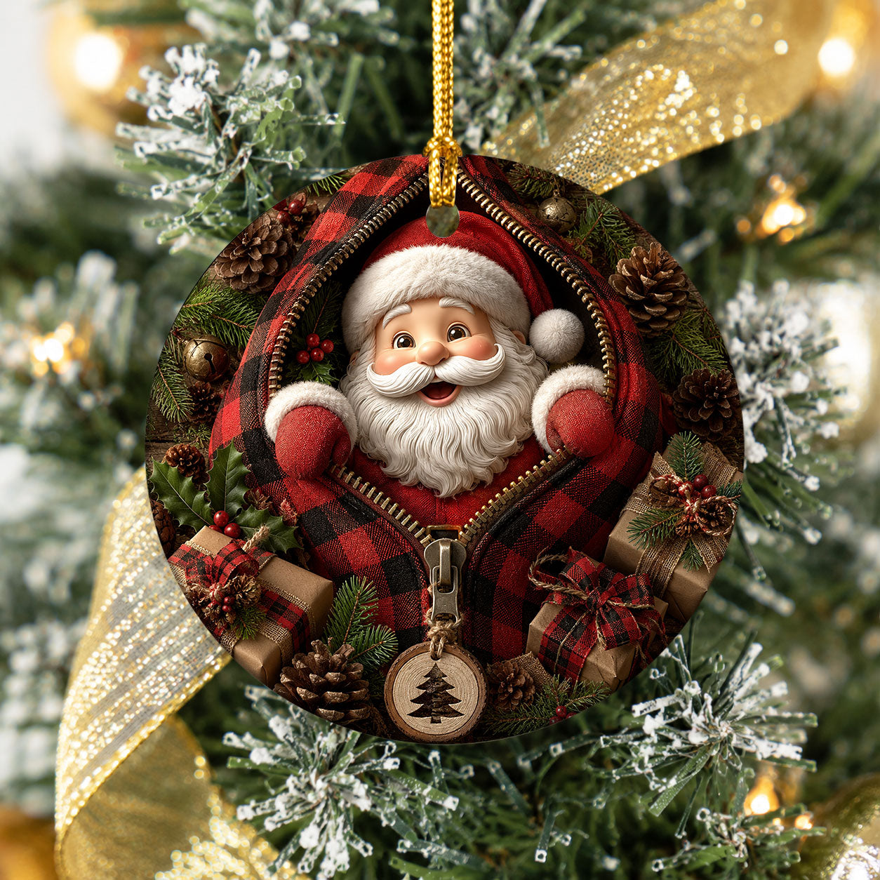 Christmas Ornament 2026 Santa Claus Design, Cute Holiday Tree Decoration, Xmas Keepsake Ornament