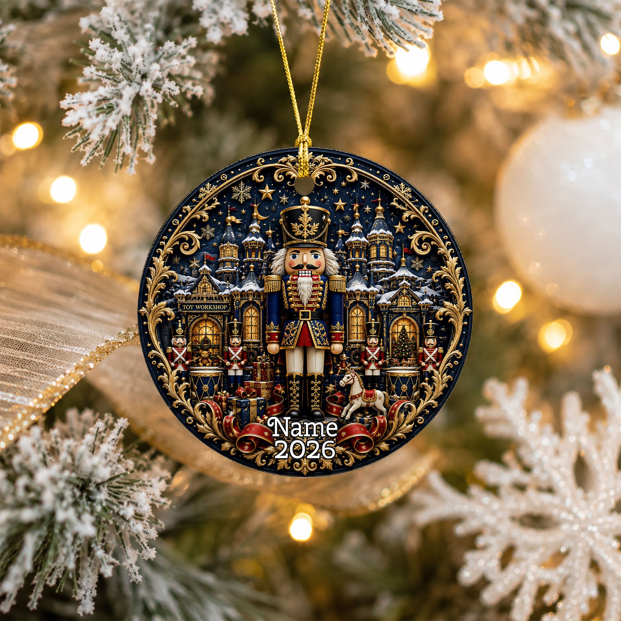 Nutcracker Christmas Ornament 2026, Nutcracker Soldier Christmas Tree Ornament, Ceramic Holiday Ornament