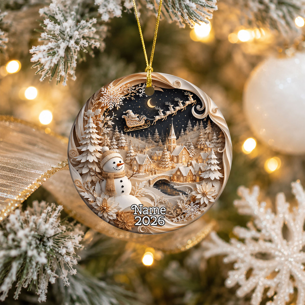 Blue Snowman Christmas Ornament 2026, Winter Tree Ornament, Holiday Keepsake Decoration, Cute Christmas Gift