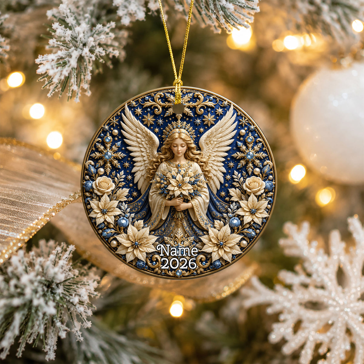 2026 Christmas Angel Ornament, Praying Angel Ornament, Christian Christmas Decor, Religious Tree Ornament