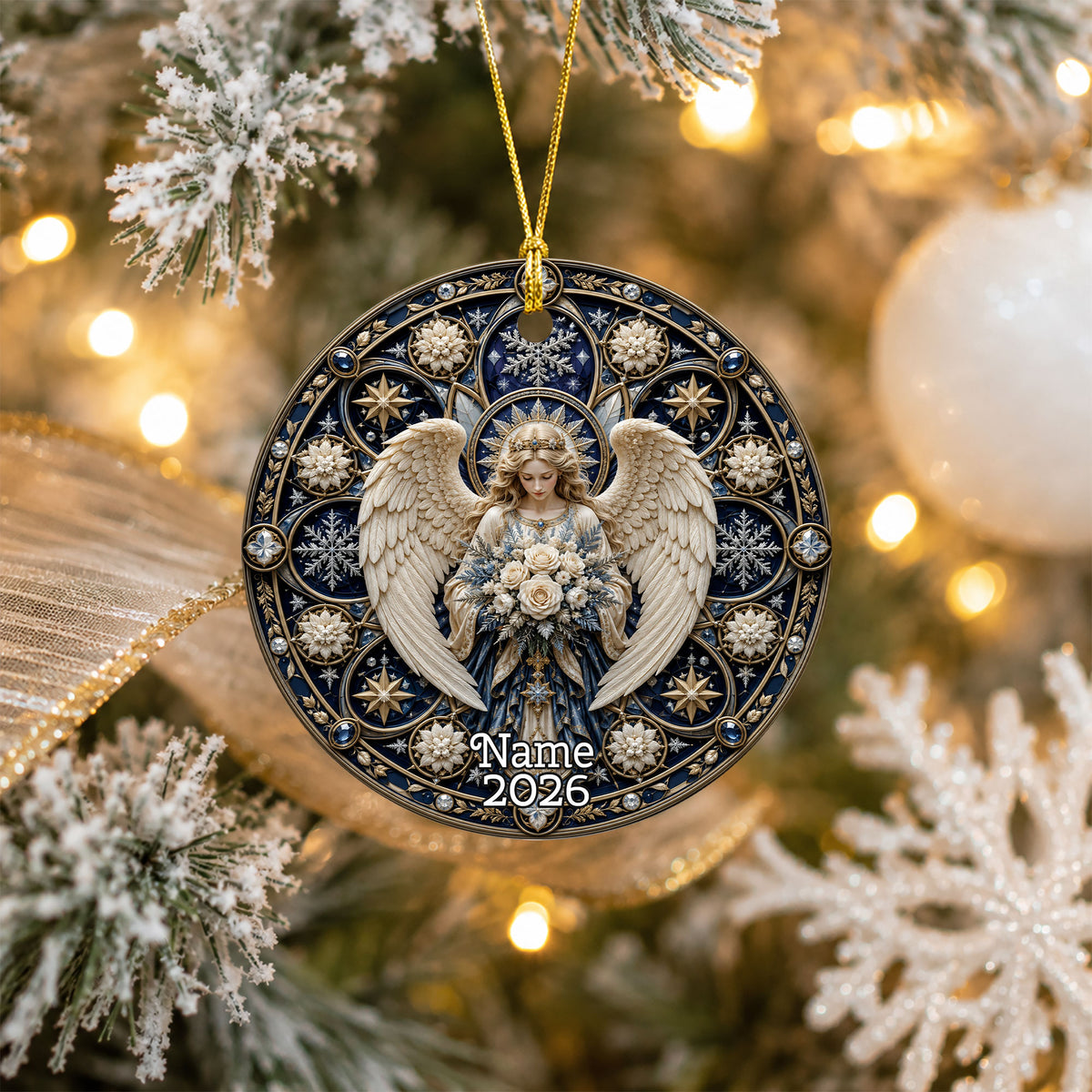 Religious Christmas Ornament, Angel Prayer Ornament, Christian Holiday Decor, 2026 Christmas Ornament