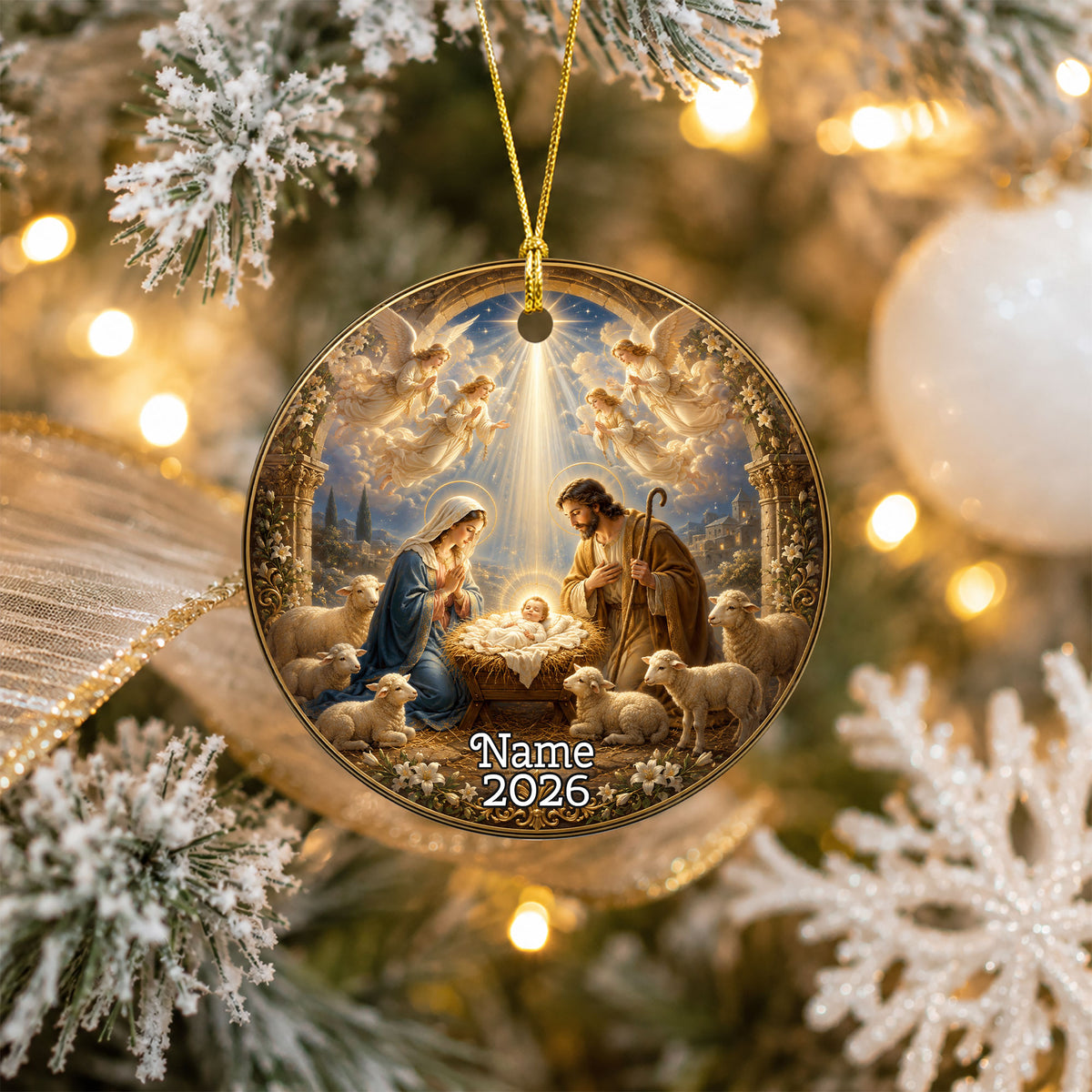 2026 Nativity Scene Christmas Ornament, Christian Christmas Decor, Holy Family Keepsake, Religious Tree Ornament Gift