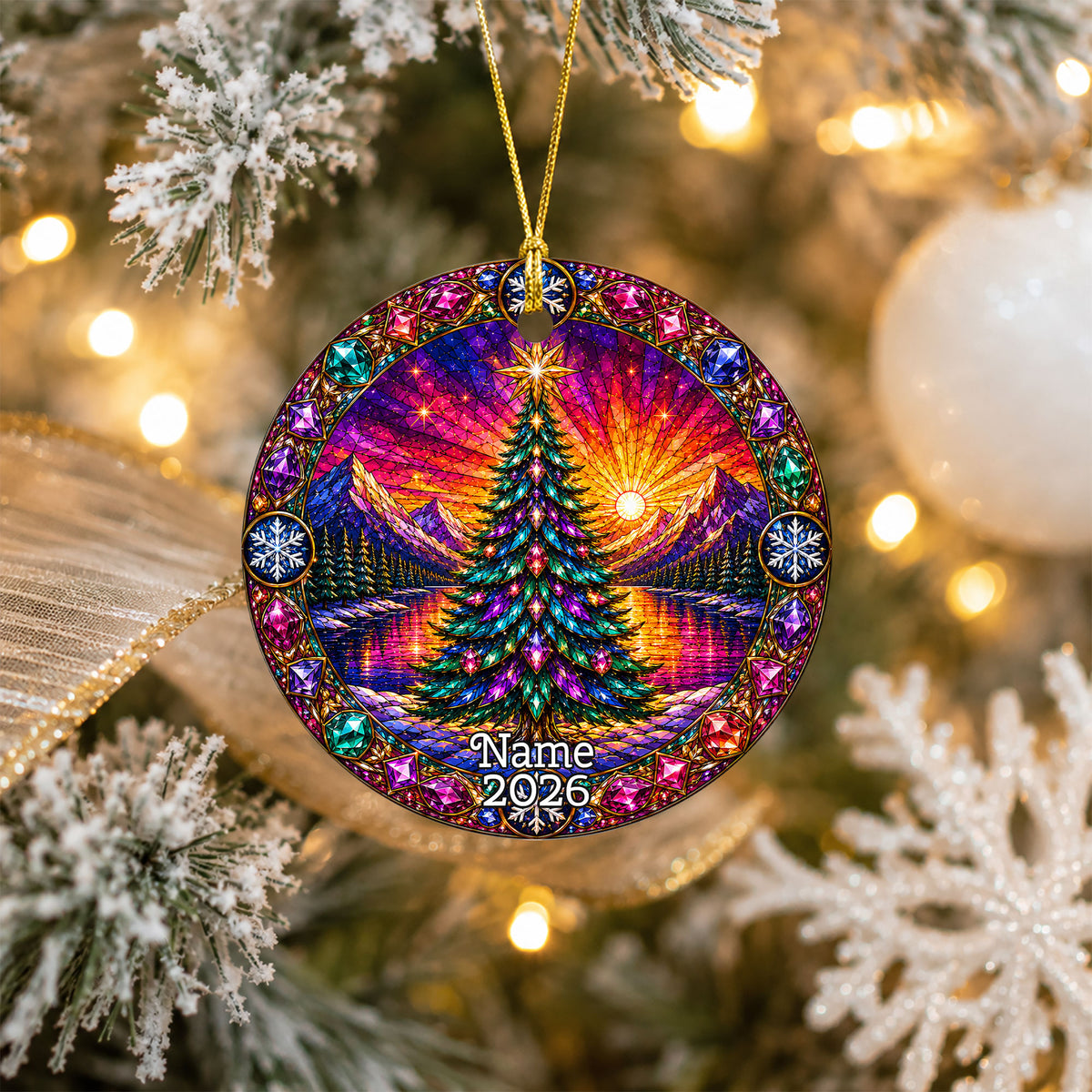 Christmas Tree Decor Ornament 2026, Aurora Winter Landscape, Holiday Christmas Decoration, Tree Keepsake Ornament
