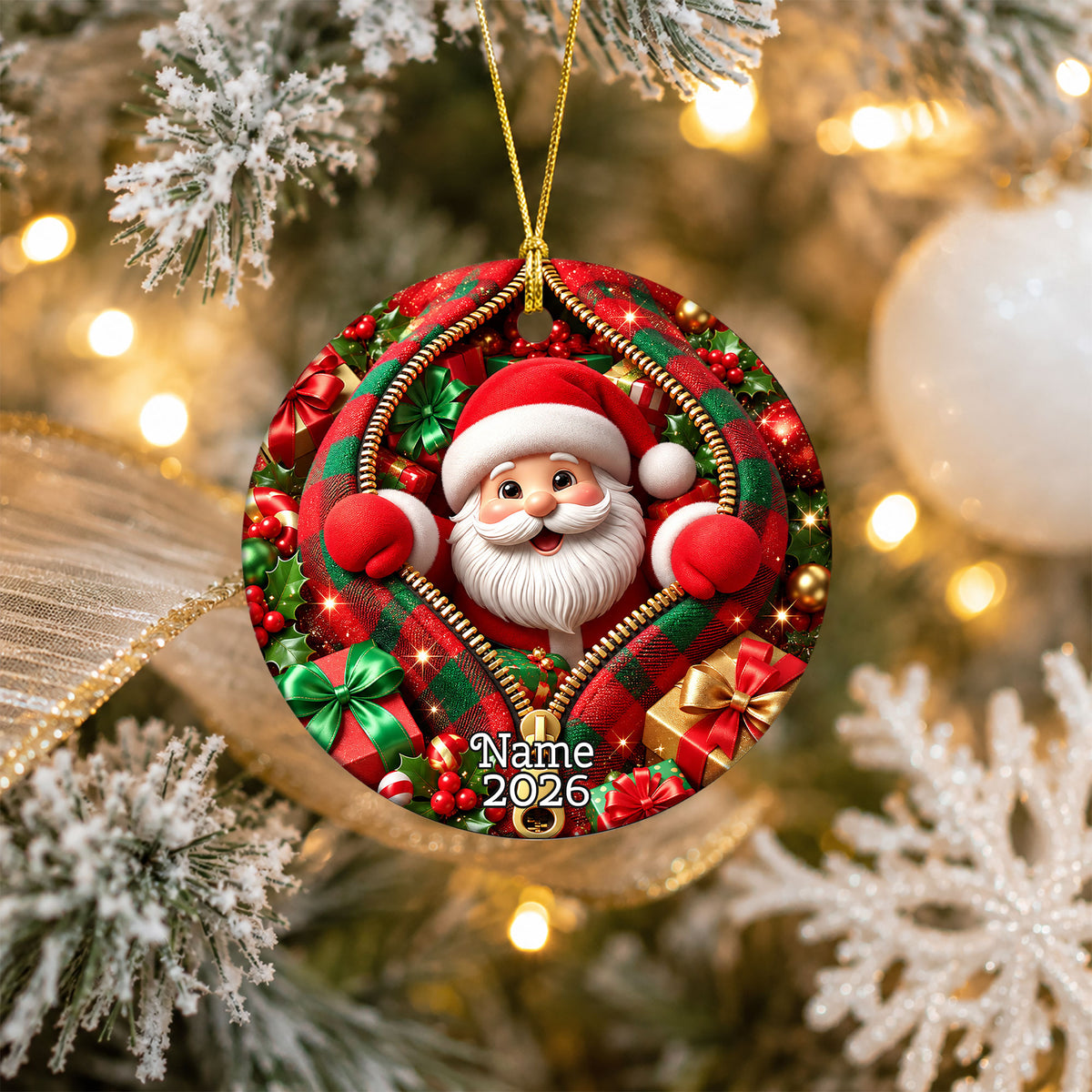 Christmas Santa Ornament 2026, Festive Santa Claus Tree Ornament, Holiday Decoration, Christmas Keepsake
