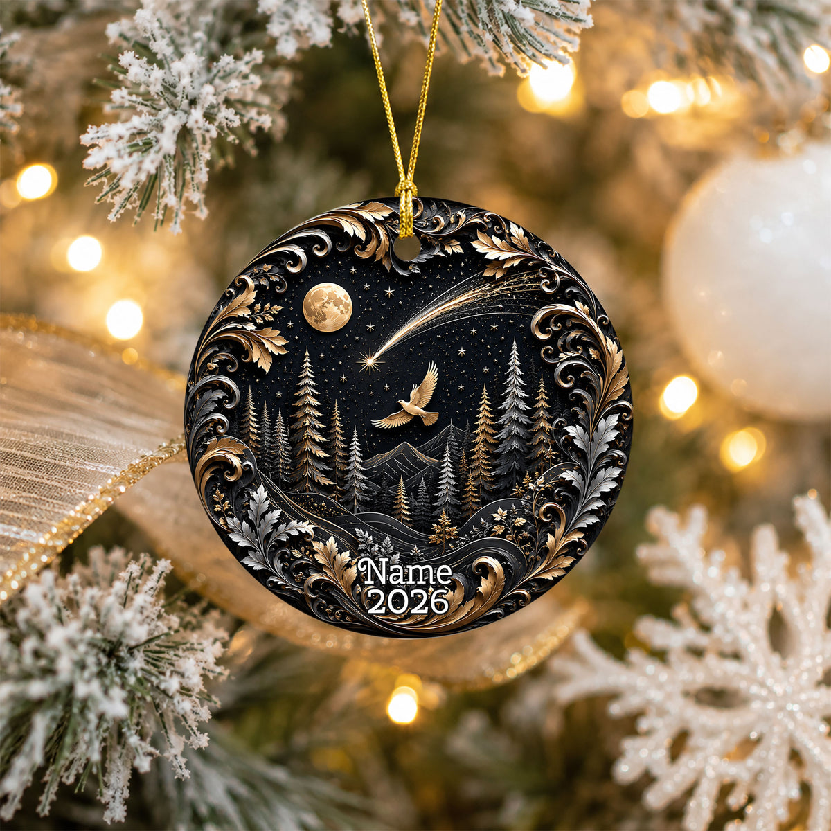 Christmas Dove Ornament 2026, Peace Dove Christmas Ornament, Nativity Star Ornament, Winter Forest Decor