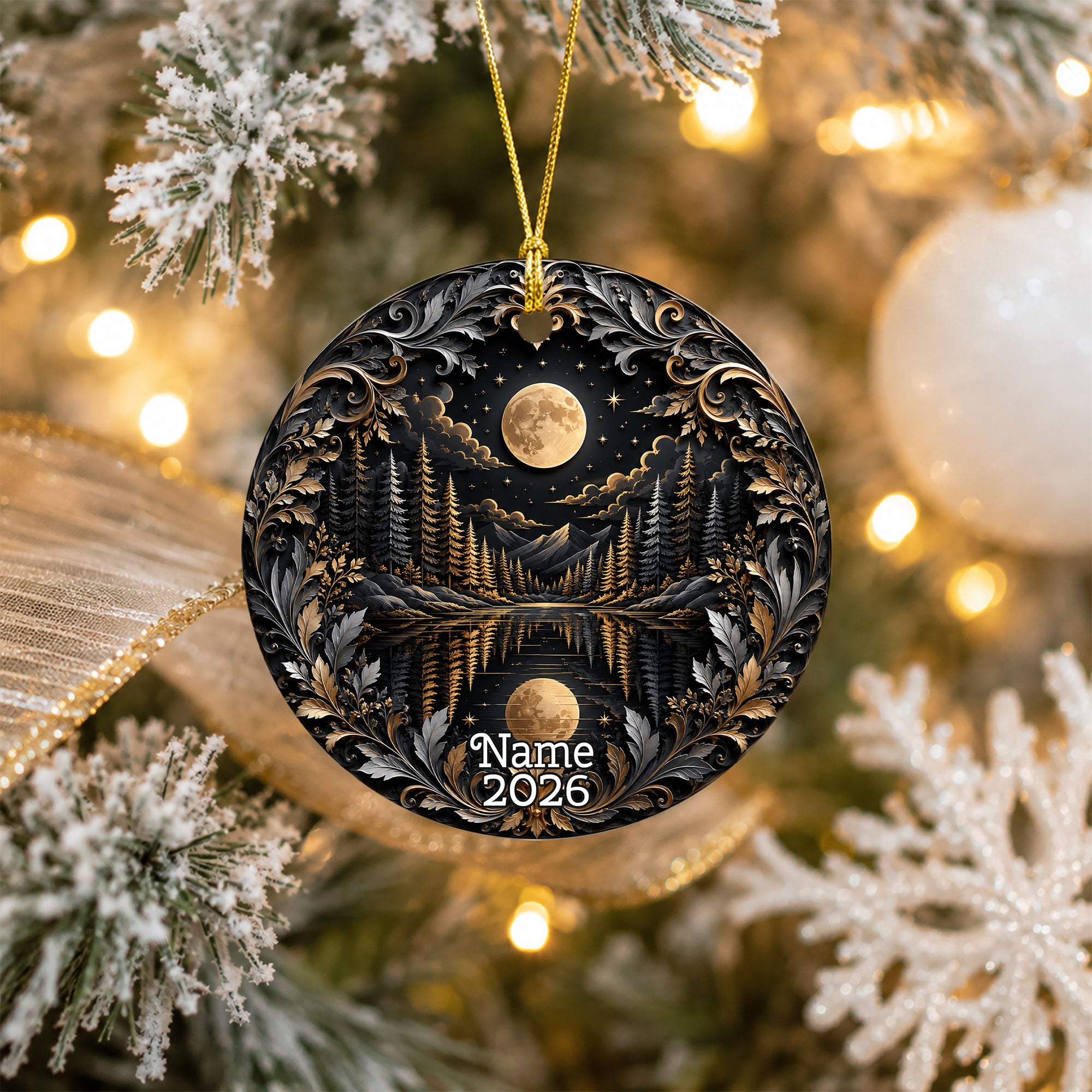 Christmas Ornament 2026, Moon Ornament, Winter Christmas Tree Decoration, Holiday Keepsake, Christian Christmas Gift Idea