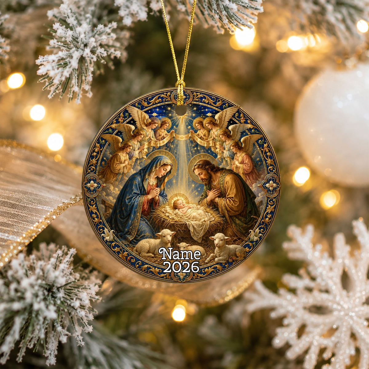 Holy Family Nativity Ornament 2026, Baby Jesus Christmas Ornament, Christian Christmas Tree Decor, Religious Holiday Keepsake Gift for Family