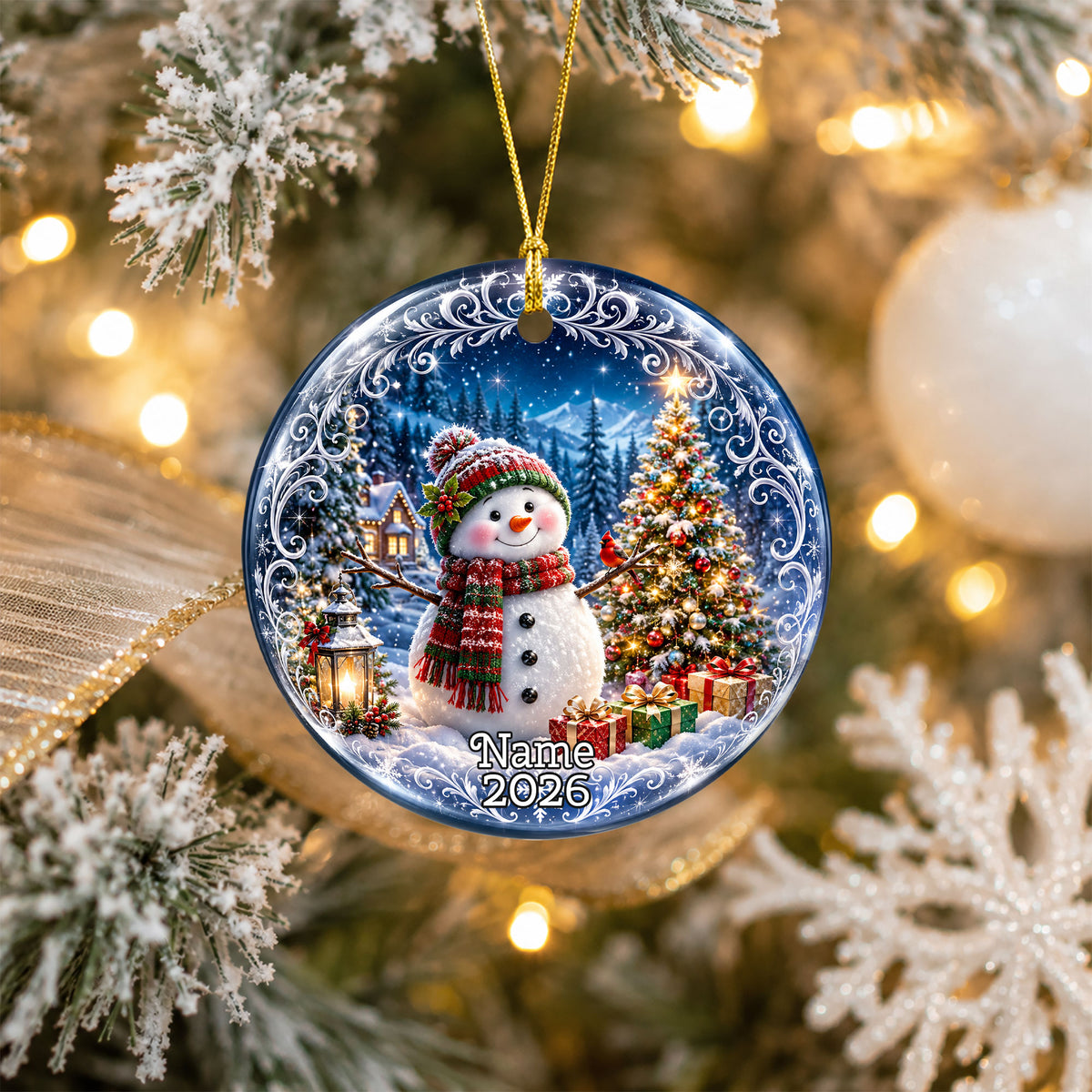 Snowman Holiday Ornament 2026, Christmas Tree Ornament, Winter Christmas Decoration, Keepsake Gift for Family