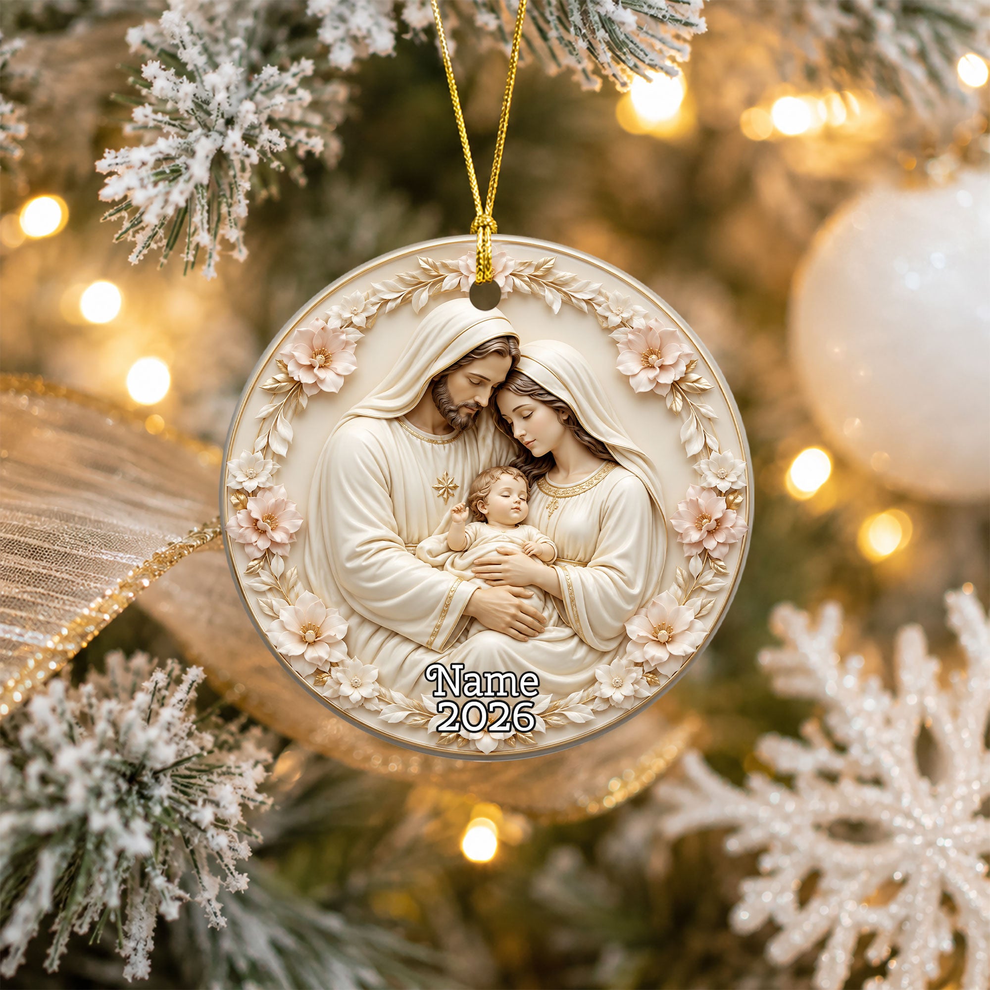 Baby Jesus Christmas Ornament 2026, Holy Family Nativity Scene Ornament, Religious Christmas Tree Decoration
