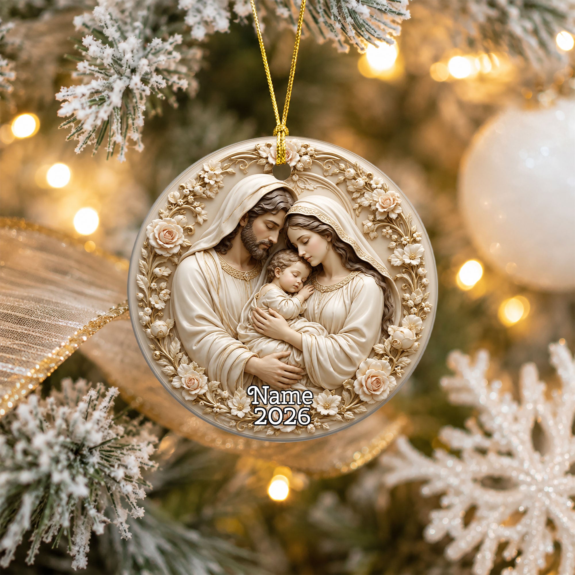 Religious Holiday Ornament 2026, Holy Family Baby Jesus Christmas Ornament, Nativity Tree Decoration