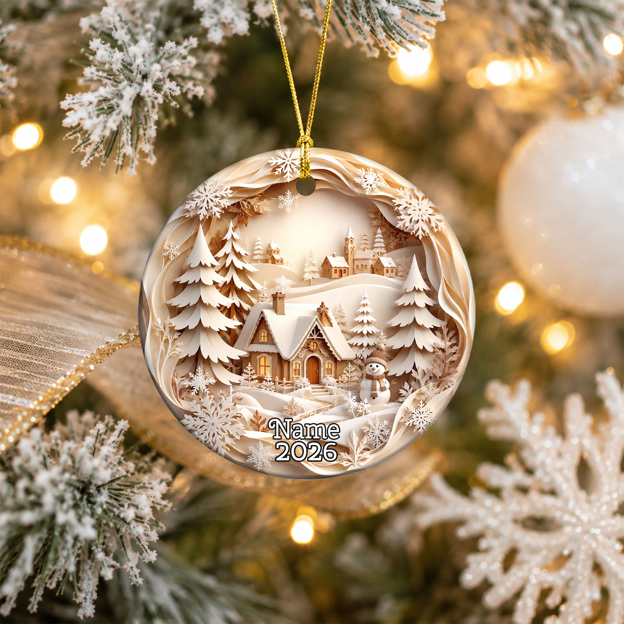 Snowman Holiday Ornament 2026, Winter Village Christmas Tree Ornament, Christmas Decoration