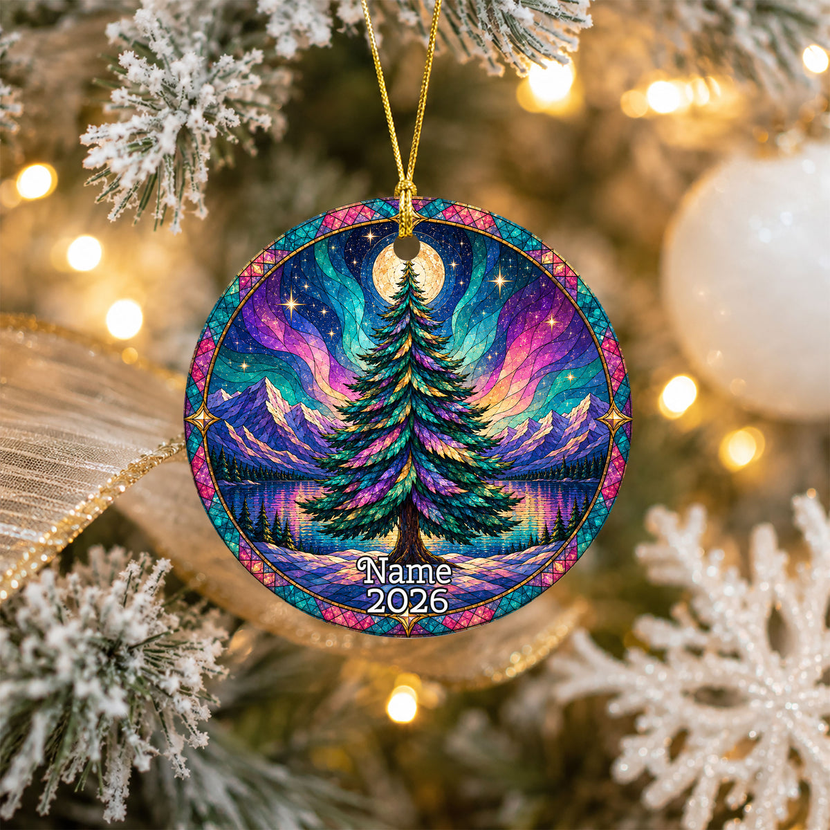 Winter Christmas Ornament 2026, Aurora Northern Lights Ornament, Christmas Tree Decoration