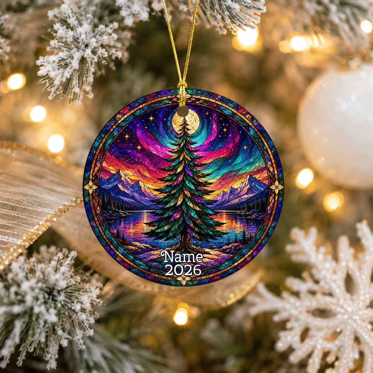 Northern Lights Holiday Ornament 2026, Christmas Tree Ornament, Aurora Landscape Decoration