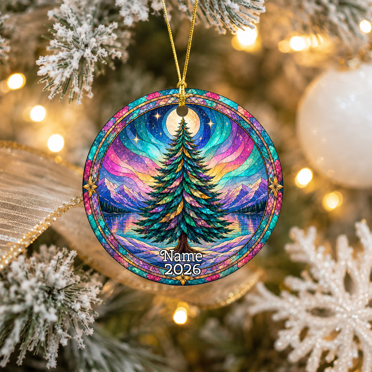 Aurora Winter Ornament 2026, Christmas Tree Decoration, Northern Lights Keepsake Ornament, Holiday Gift for Family