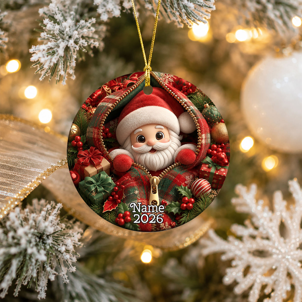 Santa Claus Holiday Ornament 2026, Christmas Tree Decor, Cute Santa Christmas Decoration, Xmas Keepsake