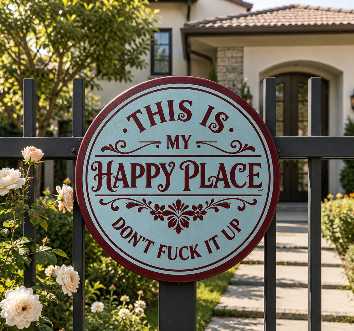 This Is My Happy Place Metal Sign, Patio Garden Sign, Gift For Garden Lover