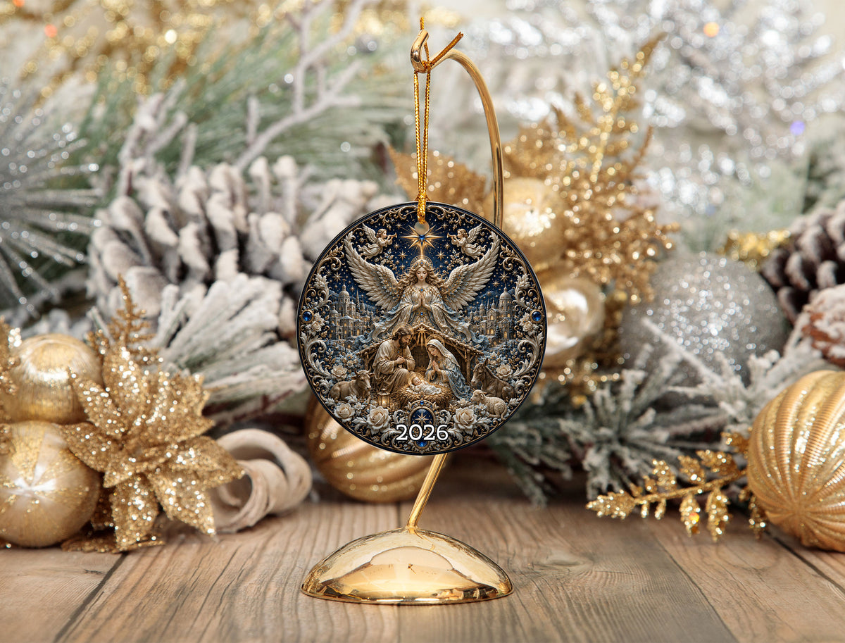 Nativity Scene Christmas Ornament 2026, Holy Family Ornament, Christian Christmas Decor, Religious Tree Ornament