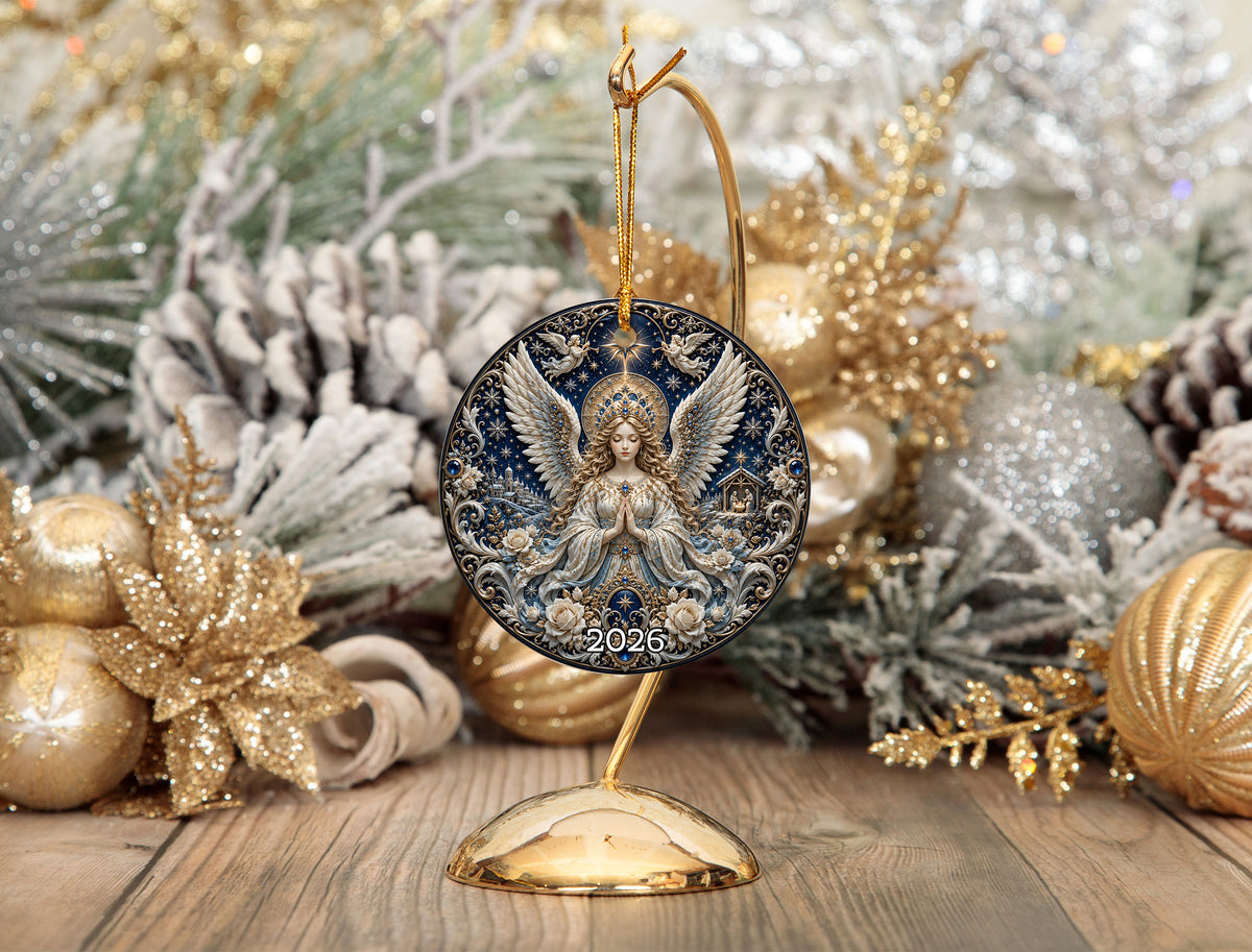Guardian Angel Christmas Ornament 2026, Religious Ceramic Tree Ornament, Christmas Keepsake