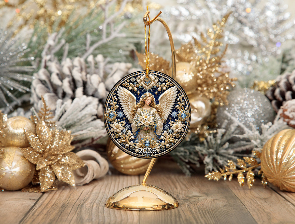 2026 Religious Angel Ornament, Christmas Tree Decoration, Guardian Angel Ceramic Ornament, Holiday Keepsake Gift for Christmas Lovers