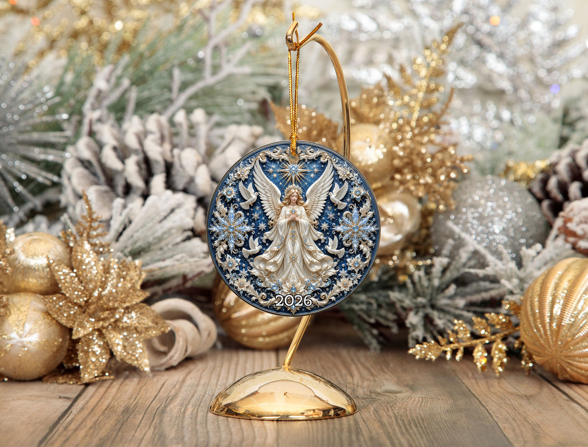 Guardian Angel Christmas Ornament 2026, Religious Tree Ornament, Ceramic Christmas Decoration, Holiday Keepsake