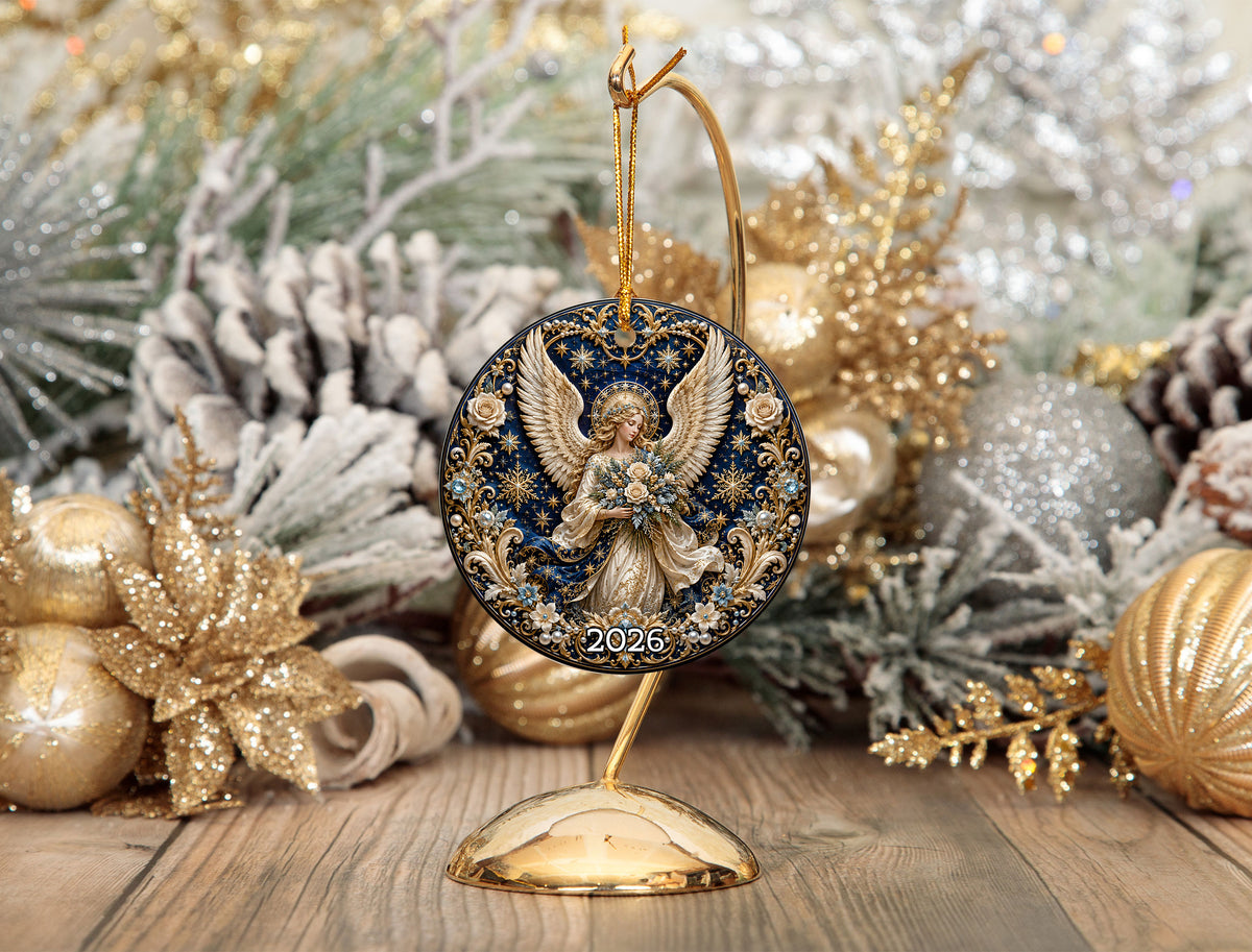 Christmas Angel Ornament 2026, Religious Guardian Angel Ceramic Tree Ornament, Holiday Decoration, Christian Christmas Keepsake Gift