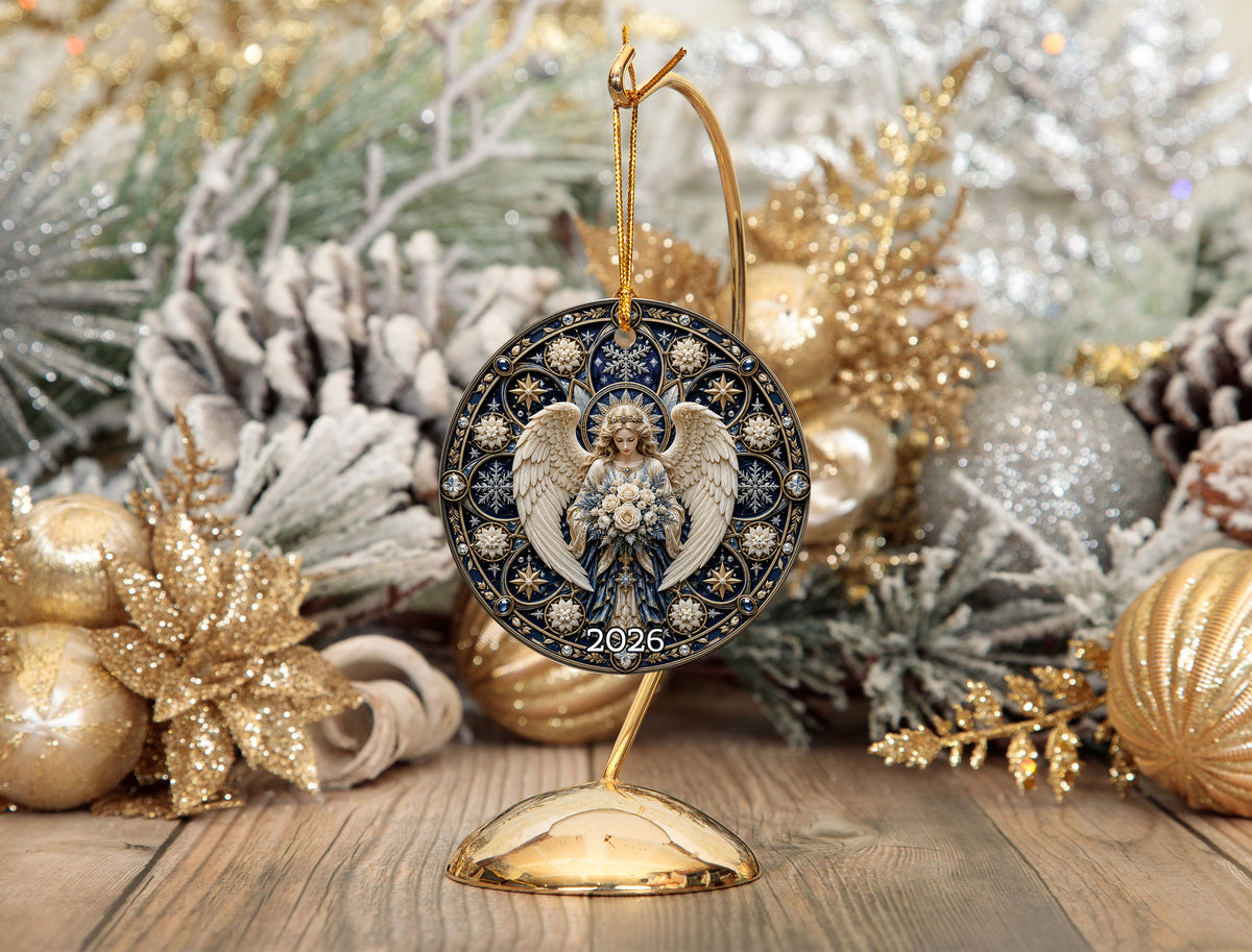 Religious Christmas Ornament, Angel Prayer Ornament, Christian Holiday Decor, 2026 Christmas Ornament