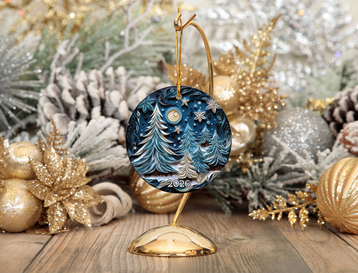 Luxury Christmas Tree Ornament 2026, Elegant Ceramic Christmas Ornament, Holiday Tree Decoration, Keepsake Christmas Gift