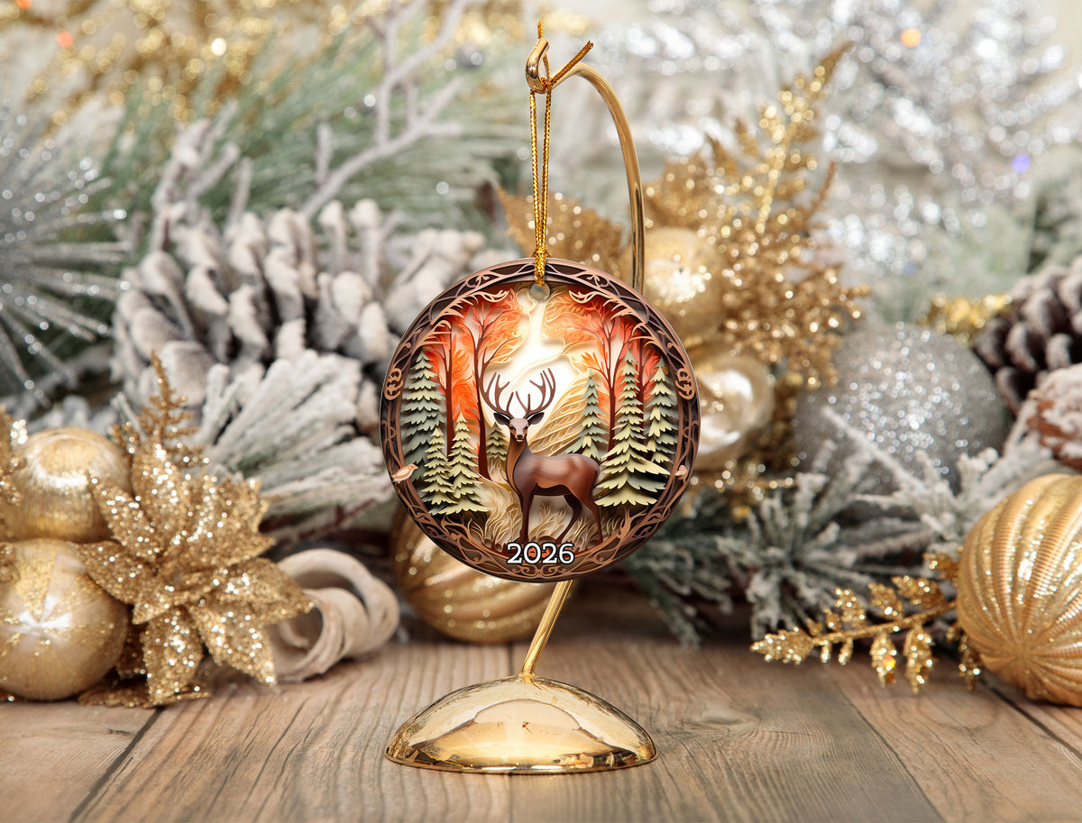 Deer Rustic Ornament 2026, Christmas Ornament, Holiday Decoration, Christmas Tree Decor, Winter Decor, Christmas Keepsake Gift